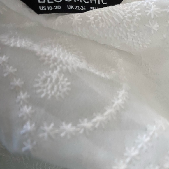 Bloomchic White Lace Kimono Duster Tie Front Long Boho Beach Cardigan 18/20 - Picture 4 of 16